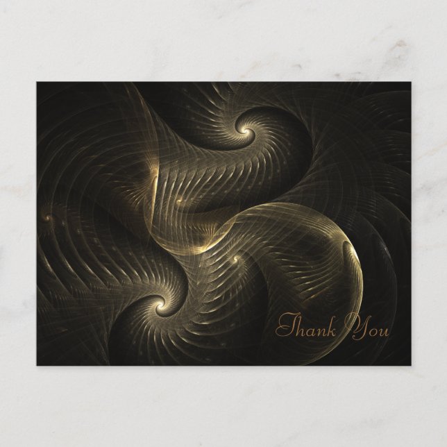 Golden Thread Spiral Fractal Art Postcard (Front)