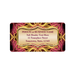 Golden Threads Fractal Art Address Label