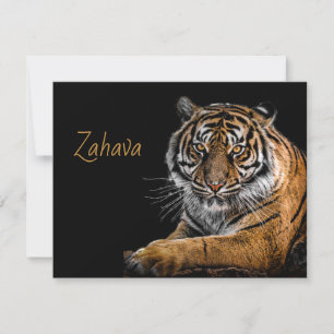 Golden Tiger Flat Thank You Note Card