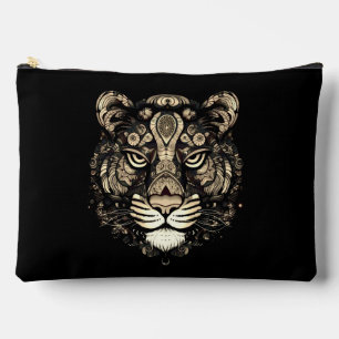 Golden Tiger Head  Accessory Pouch