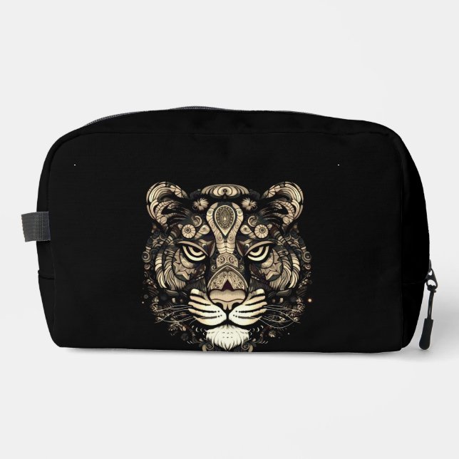 Golden Tiger Head  Dopp Kit (Front)