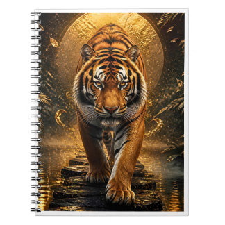 Golden Tiger Luxury Wildlife Art Notebook
