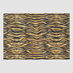 Golden Tiger Stripes   Bold Wild Animal Pattern Tissue Paper