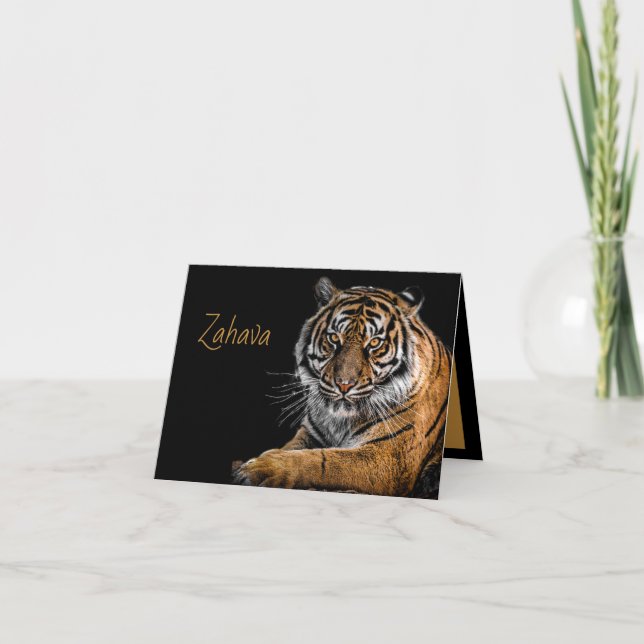 Golden Tiger Thank You Note Card (Front)