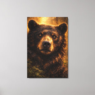 Golden Timber   Bear Wildlife Art   Stretched Canvas Print