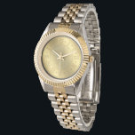 Golden Times | Personalizable Attorney At Law Watch<br><div class="desc">Elegant personalizable clock with golden scales of justice symbol on golden gradient background.
Perfect gift for lawyers, attorneys and other legal professions.</div>