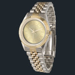 Golden Times | Personalizable Attorney At Law Watch<br><div class="desc">Elegant personalizable clock with golden scales of justice symbol on golden gradient background.
Perfect gift for lawyers,  attorneys and other legal professions.</div>