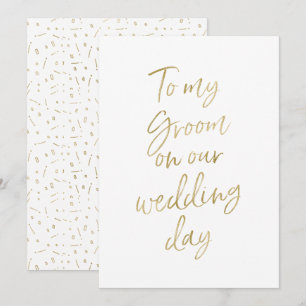 Golden "To my groom on our wedding day" Invitation