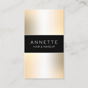 Golden tone black business card