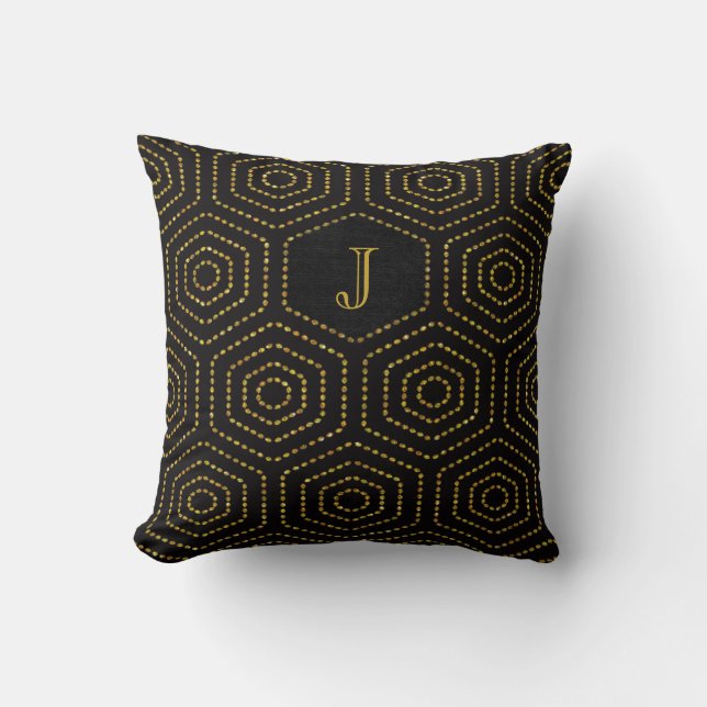 golden tortoise shell throw pillow (Front)