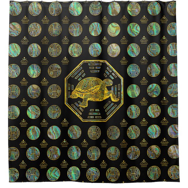 Golden Tortoise / Turtle Feng Shui Abalone Shell (Front)