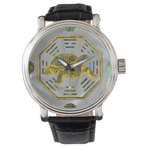 Golden Tortoise / Turtle Feng Shui Abalone Shell Watch
