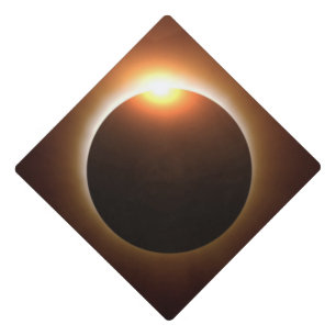 Golden Total Solar Eclipse Graduation Cap Topper