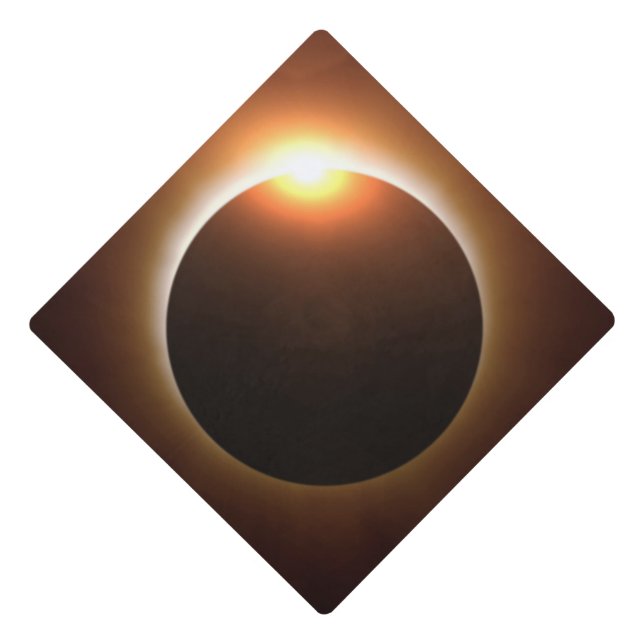 Golden Total Solar Eclipse Graduation Cap Topper (Front)