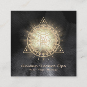 *~* Golden Totem Sacred Geometry Light Rays Square Business Card