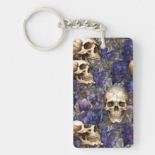 Golden touches skull keychain