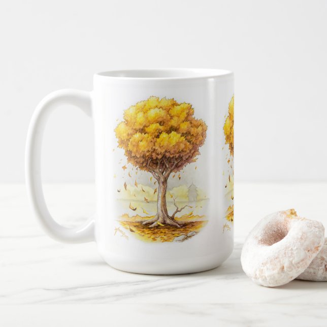 Golden Tranquillity Coffee Mug (With Donut)