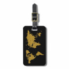 Golden travel world map personalized