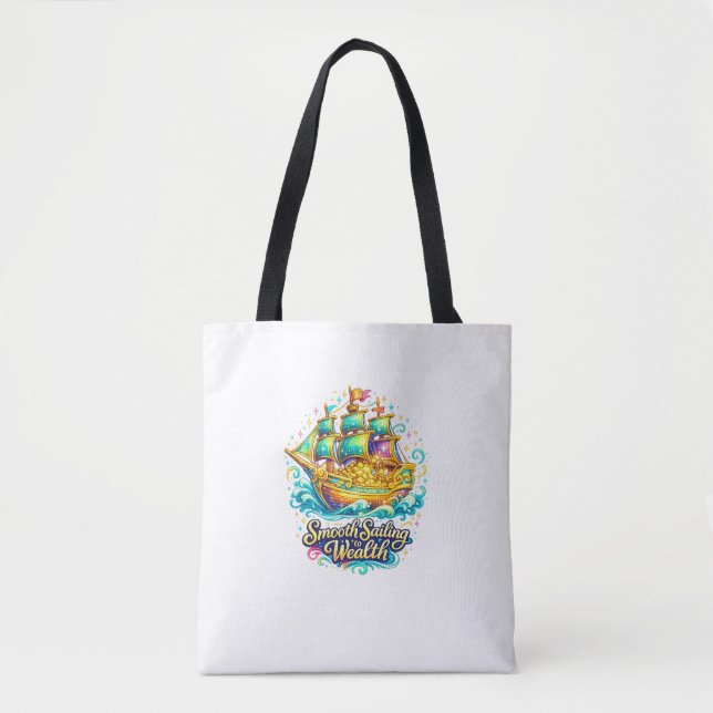 Golden Treasure Ship Tote Bag | Wealth & Prosperit (Front)