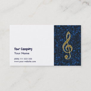 Golden treble clef business card