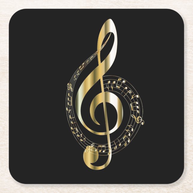 Golden Treble Clef Coaster (Front)