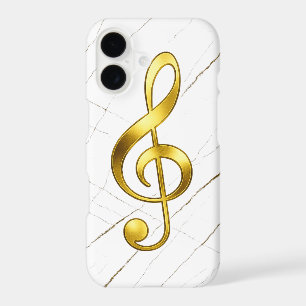 Golden Treble Clef Marble Music Tech