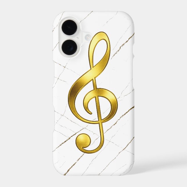 Golden Treble Clef Marble Music Tech (Back)