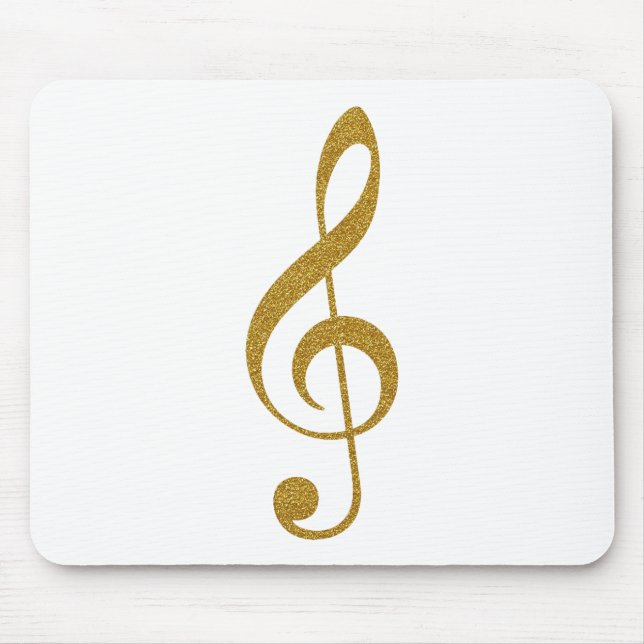 golden treble clef musical note for her mouse pad (Front)