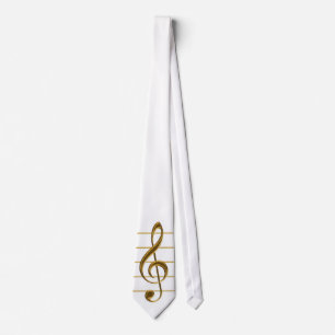 Golden Treble Clef Tie