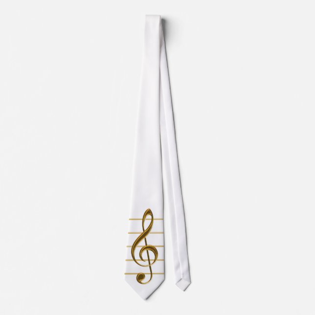 Golden Treble Clef Tie (Front)