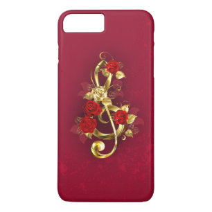 Golden Treble Clef with Rose Flowers Case-Mate iPhone Case