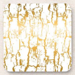 Golden Tree Bark Cracks Coaster