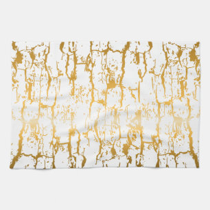 Golden Tree Bark Cracks Kitchen Towel