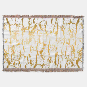 Golden Tree Bark Cracks Throw Blanket