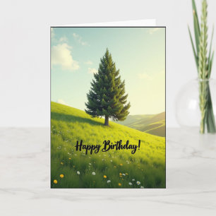 Golden Tree Birthday Card