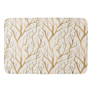Golden Tree Branches - change background colour Bath Mat