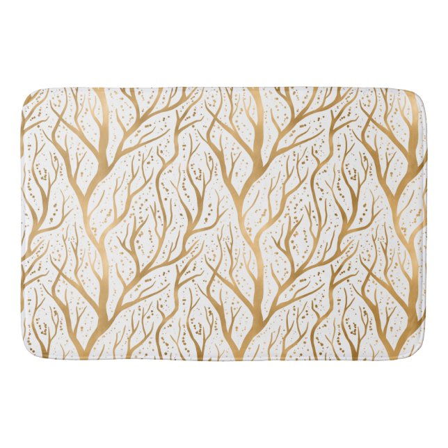 Golden Tree Branches - change background colour Bath Mat (Front)