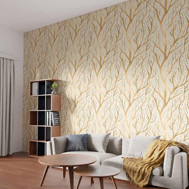 Golden Tree Branches - change background colour Wallpaper (Creator Uploaded)
