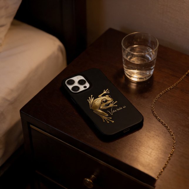 Golden Tree Frog Artistic Monogram Custom iPhone Case (Creator Uploaded)