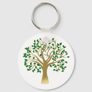 Golden tree keychain
