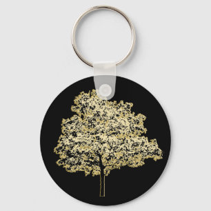 Golden Tree Nature Original art Keychain
