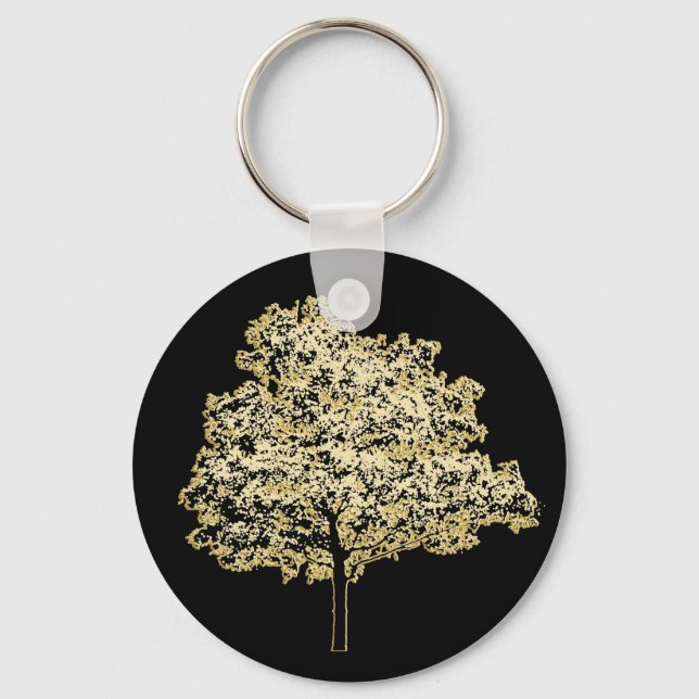 Golden Tree Nature Original art Keychain (Front)