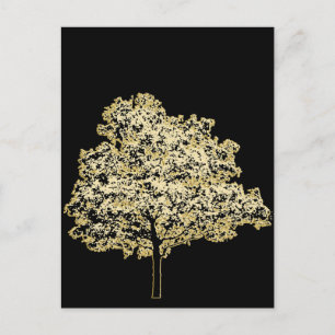 Golden Tree Nature Original art Postcard