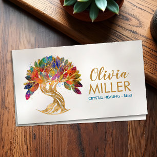 Golden Tree of Life - colorful foliage Business Card
