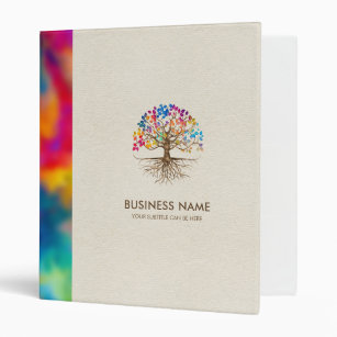 Golden Tree of life - Colourful Leaves Binder