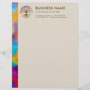 Golden Tree of life - Colourful Leaves Letterhead
