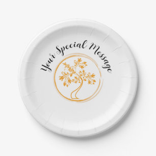Golden Tree of Life Survivor Party Paper Plates