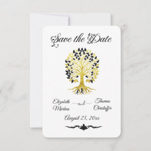 Golden Tree of Life Timeless Sophisticated Wedding Save The Date