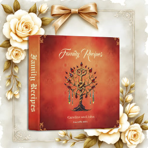 Golden Tree of Life with Red Gemstones  Binder