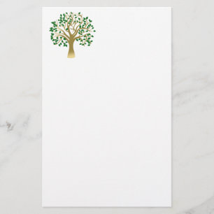 Golden tree stationery